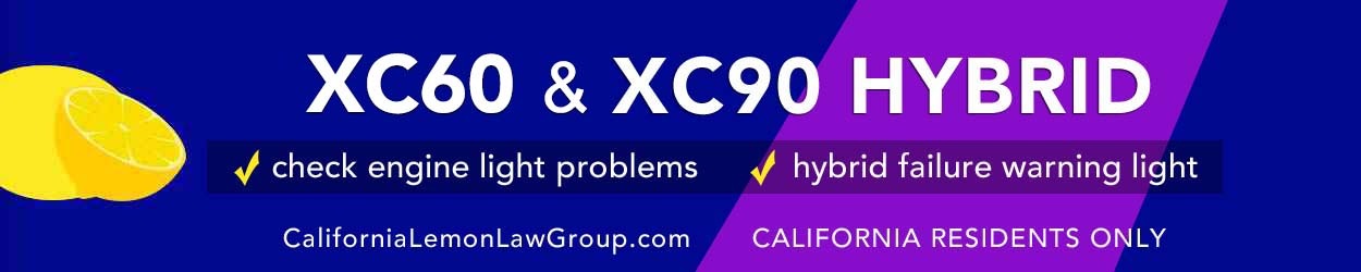 Volvo XC60 and XC90 Hybrid California Lemon Law Cases 2023.